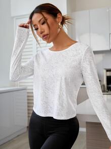 Twist Backless Sports Tee - White - View 2