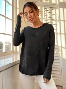 Easithlete 嵌入網紗鬱金香後運動T恤