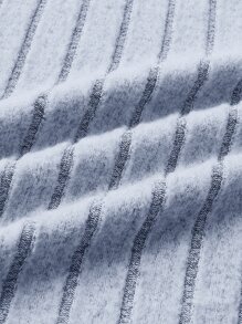 Manfinity Homme Men High Neck Ribbed Knit Tee - Blue - View 5