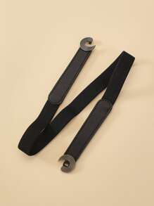 Cinturón con hebilla redonda - Negro - Ver 2