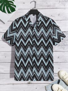 Manfinity Men Chevron Print Shirt - Multicolor - View 1