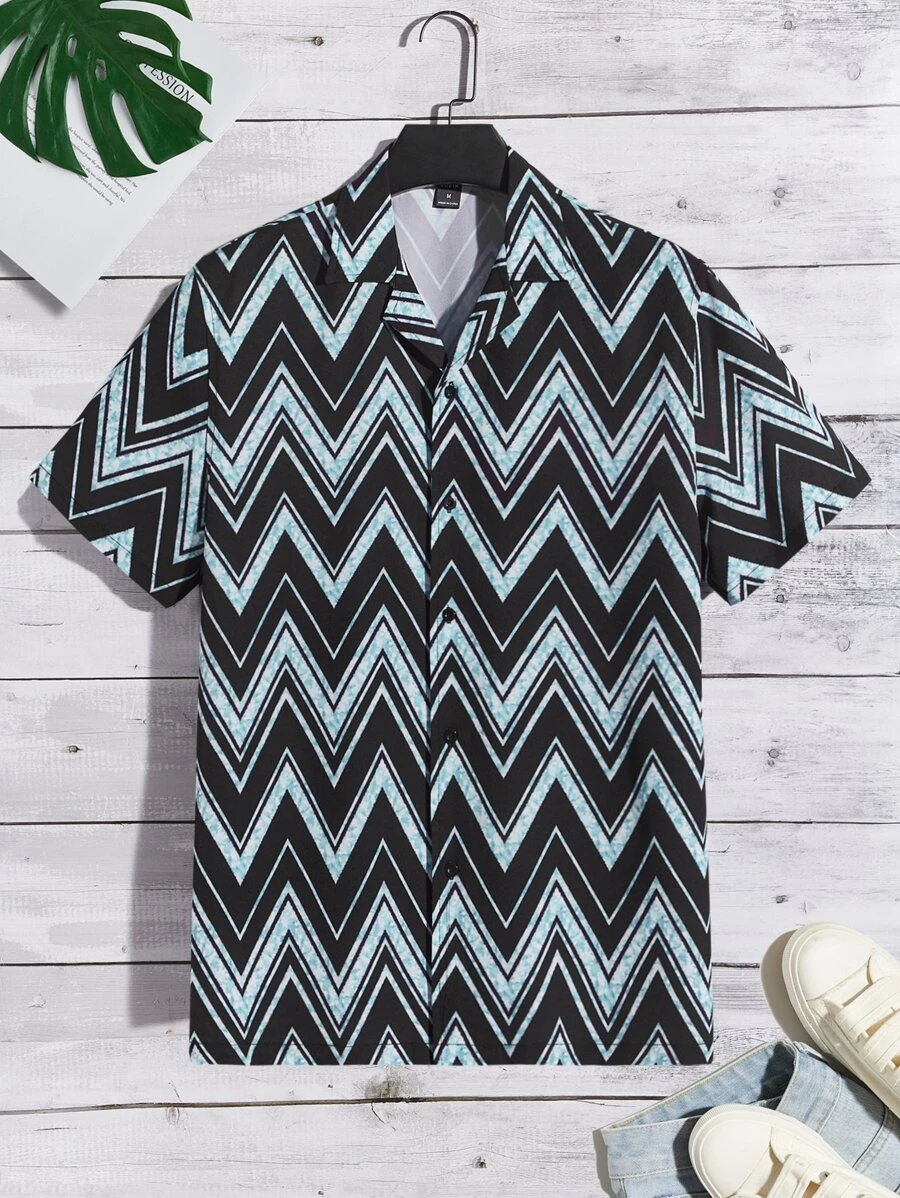 Manfinity Men Chevron Print Shirt - Multicolor - View 1