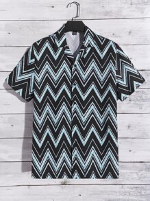 Manfinity Men Chevron Print Shirt - Multicolor - View 3