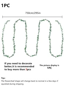 7.5/15 米人造绿色植物、藤蔓、新年装饰、假植物、房间装饰、秋季装饰、假花、植物、花园、秋季装饰、中心装饰、婚礼装饰、家居装饰、户外花园、客厅、卧室、DIY 花环材料、糖果盒、情人节、礼物 - 彩色 - 查看 2