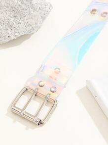 1pc Glow White Eye Transparent Belt, Fashion Waist Belt For Holidays, Daily Gatherings, Parties, Night Outing Summer, School Fall, Autumn, Halloween