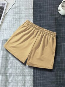 Manfinity Hypemode Men Rose Print Drawstring Waist Shorts - Khaki - View 2