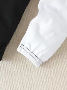 Bebé Top tank con estampado de mariposa & Pantalones deportivos de dos tonos - Blanco y Negro - Ver 3