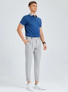 Calvornis 男士褶皺細節西裝褲 - 灰色 - 查看 4