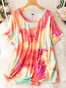 SHEIN LUNE Camiseta de tie dye - Multicolor - Ver 1