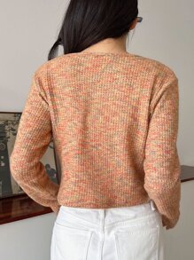 DAZY Space Dye Knot Front Crop Top Without Cami Top