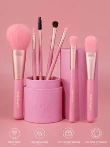 7 Stücke Make-up-Pinsel-Set und 1 Aufbewahrungsbox, hochwertiges Kunsthaar-Lidschatten-Mischpinsel-Set, Kosmetik-Werkzeuge für Gesicht und Augen