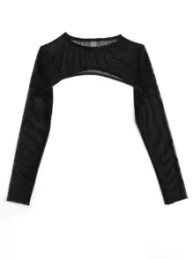 Swim SXY 素色超短版罩衫上衣不附帶比基尼套裝 - 黑色 - 查看 4