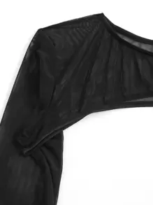 Swim SXY 素色超短版罩衫上衣不附帶比基尼套裝 - 黑色 - 查看 6