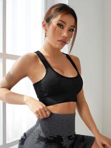 Sujetador deportivo soporte medio inconsútil - Negro - Ver 5