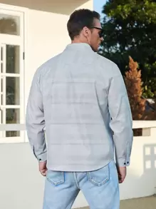 Manfinity Men Plus Allover Print Shirt - Light Grey - View 2