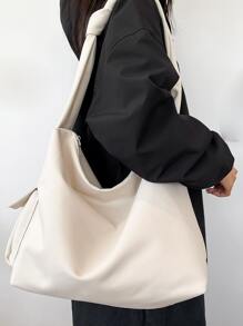 Pocket Side Hobo Bag - White - View 1