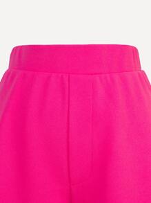 Hauture Wrap Tie Crop Blazer & Shorts Set - Hot Pink - View 7