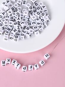 100 hạt tự làm đồ họa bảng chữ cái - trắng - Xem 2