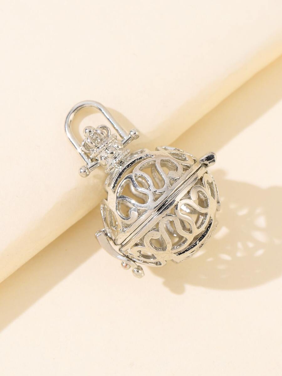 Mặt dây chuyền tự làm bóng rỗng - Bạc - Xem 1