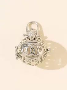 Mặt dây chuyền tự làm bóng rỗng - Bạc - Xem 2