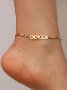 MONALLY 18K鍍金不鏽鋼水瓶座星座腳鍊，夏季海灘度假珠寶飾品 - 金黃色 - 查看 1