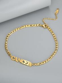 MONALLY 18K鍍金不鏽鋼水瓶座星座腳鍊，夏季海灘度假珠寶飾品 - 金黃色 - 查看 2