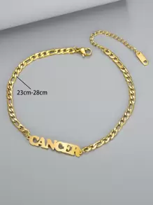 MONALLY 18K鍍金不鏽鋼水瓶座星座腳鍊，夏季海灘度假珠寶飾品 - 金黃色 - 查看 3