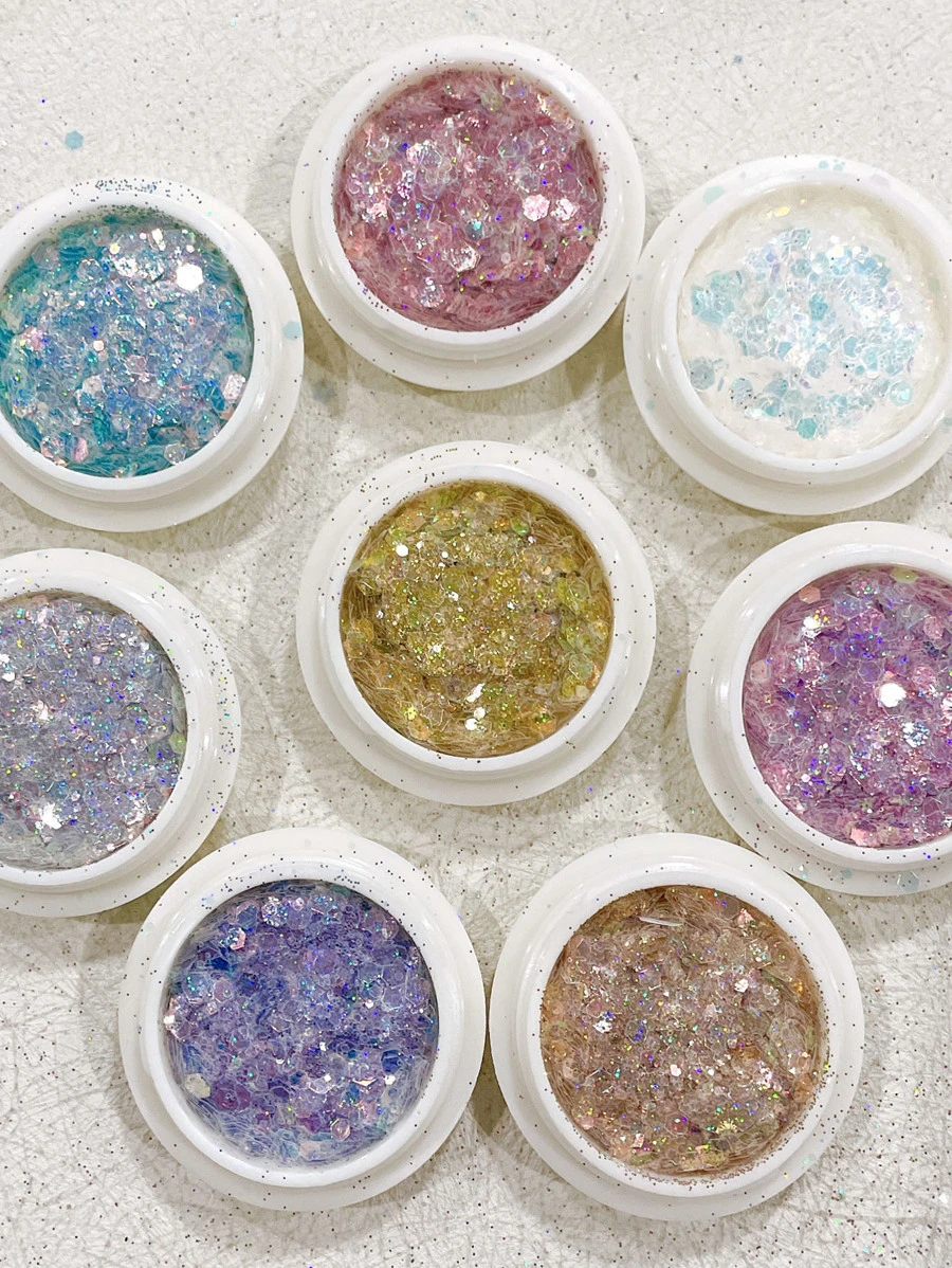 8boxes Random Color Sequin Nail Art Decoration - Multicolor - View 1