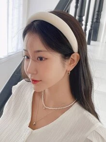 DAZY Minimalist Solid Headband Hairband Hair Hoop - White - View 4