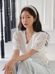 DAZY Minimalist Solid Headband Hairband Hair Hoop - White - View 6