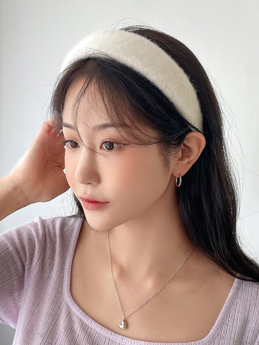 DAZY Minimalist Solid Headband - White - View 1