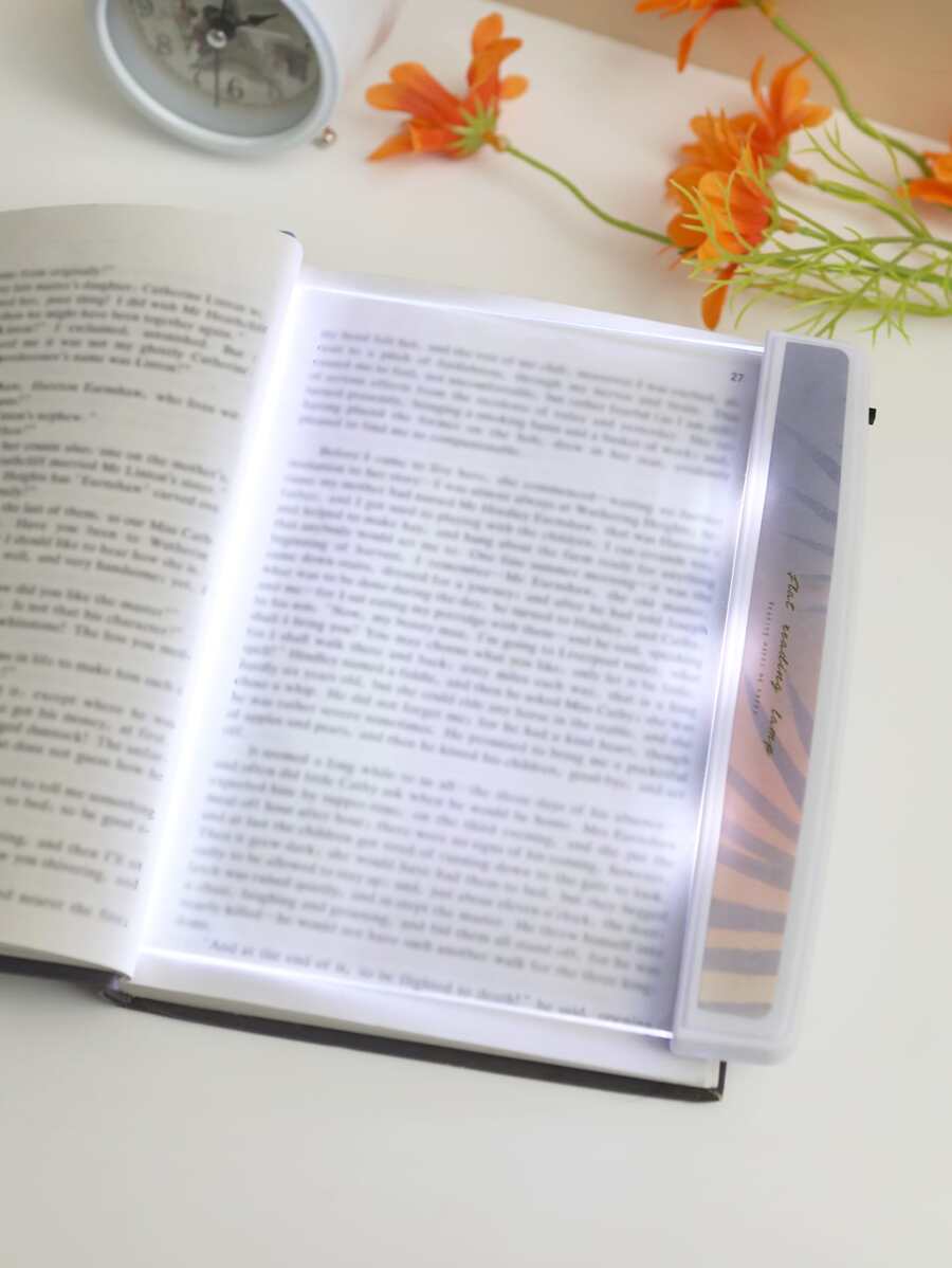 1pc Portable Plastic Book Light,Simple Clear Battery Required Reading Light - White - View 1