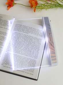 1pc Portable Plastic Book Light,Simple Clear Battery Required Reading Light - White - View 2