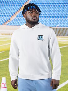 EASEVO Men Plus Cartoon Graphic Hoodie - White - View 1