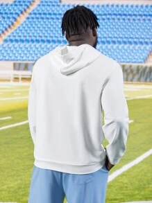 EASEVO Men Plus Cartoon Graphic Hoodie - White - View 2