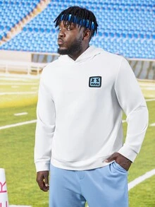 EASEVO Men Plus Cartoon Graphic Hoodie - White - View 5