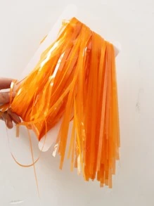 1入組，馬卡龍橙色雨絲窗簾，創意舞台裝飾窗簾，適合節日、派對、婚禮和背景場景裝飾 - 橘色 - 查看 2