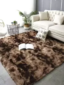 Tie Dye Fuzzy Rug - Màu nâu Sô-cô-la - Xem 2