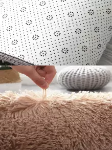 1入組素色長毛絨地毯 - 駝色 - 查看 4