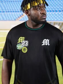 EASEVO Hombres Camiseta con estampado de letra - Negro - Ver 5