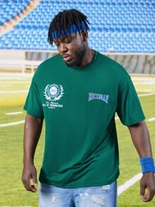 EASEVO Men Plus Letter Graphic Tee - Green - View 2