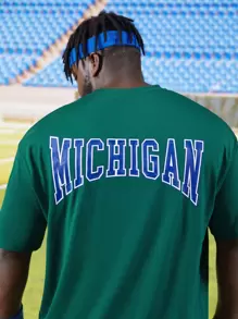 EASEVO Men Plus Letter Graphic Tee - Green - View 4