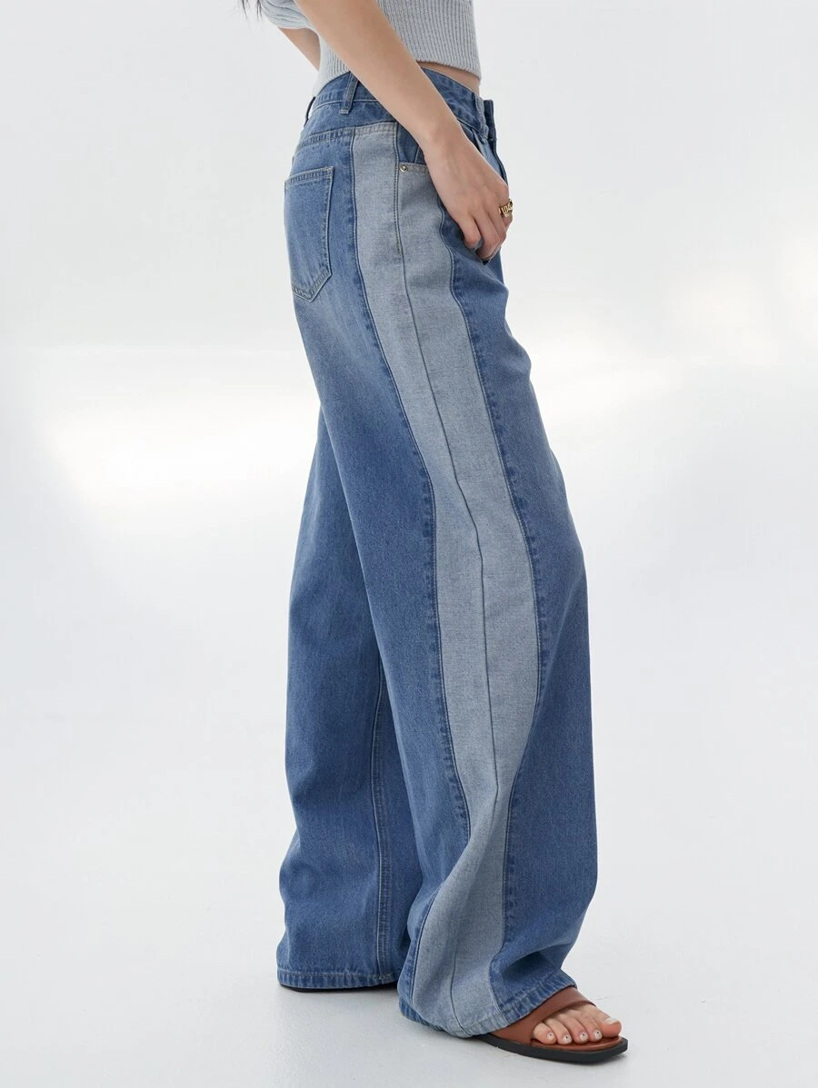 DAZY Two Tone Slant Pocket Jeans - Medium Wash - View 1