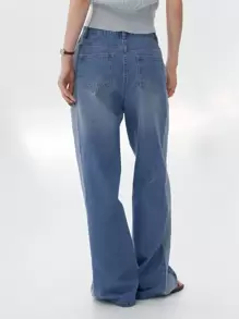 DAZY Two Tone Slant Pocket Jeans - Medium Wash - View 7