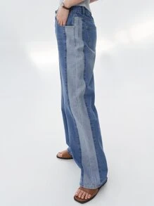 DAZY Two Tone Slant Pocket Jeans - Medium Wash - View 8