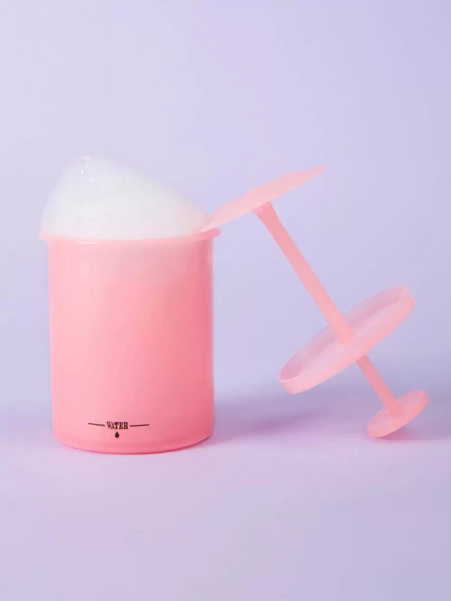Bubble Maker Cup For Face Wash, 1pc Mini Size Facial Cleanser Foam Cup Whip Bubble Maker Facial Skin Cleansing Care, Deep Skincare Cleaner Tools For Travel Household, Easy To Use Marshmallow Whip Maker - Coral Pink - View 1