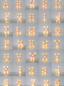 1pc Pink 16cm Number 7 Alphabet LED Battery Operated Home Decor Light, Decorative Pink Number & Letter Light For Party, Living Room, Bedroom, Holiday, Wedding, Housewarming - Yellow - View 3