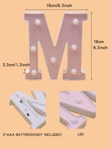 1pc Pink 16cm Number 7 Alphabet LED Battery Operated Home Decor Light, Decorative Pink Number & Letter Light For Party, Living Room, Bedroom, Holiday, Wedding, Housewarming - Yellow - View 5