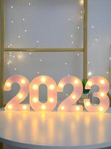 1pc Pink 16cm Number 7 Alphabet LED Battery Operated Home Decor Light, Decorative Pink Number & Letter Light For Party, Living Room, Bedroom, Holiday, Wedding, Housewarming - Yellow - View 2