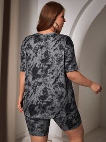 SHEIN Essnce Bộ thời trang Plus Size Cà vạt nhuộm Giải trí - Nhiều màu - Xem 2